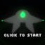green and grey 3D space ship rendered in 8-bit pixel style. spaceship has a green cockpit and green lights at the end of the wings. space ship is on a black background